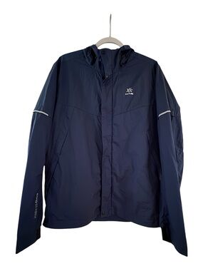 KAILAS KG2116117 Men's Large Hooded Hiking Rain Jacket Navy Blue